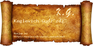 Keglevich Győző névjegykártya